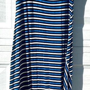 Calvin Klein Blue and Black Striped Maxi Skirt